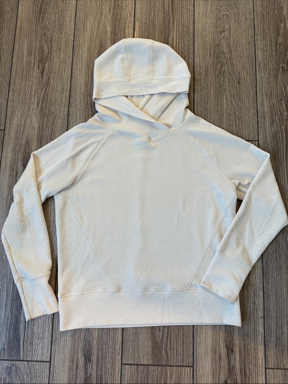 Women's Prana Cream Hooded Sweater - Lightweight Drop Shoulder Pullover Small